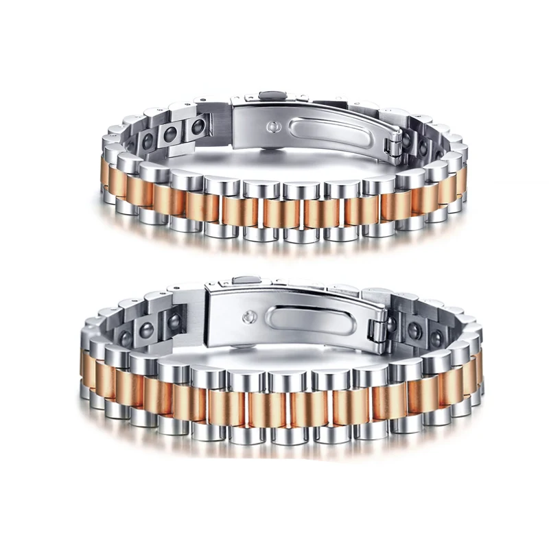 Парный браслет Vinterly для мужчин и женщин из нержавеющей стали цвета розового