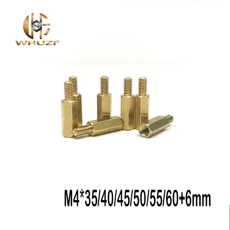 

30 шт., M4 * 35/40/45/50/55/60 + 6 мм, медные шестигранные опоры с отверстиями