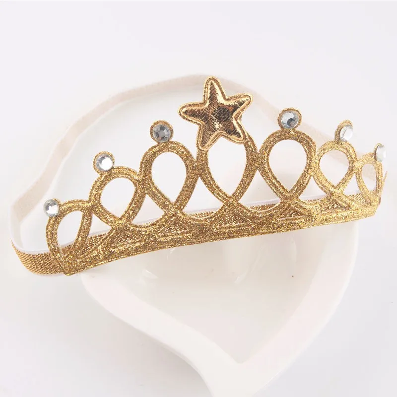 style3 golden Кружевной цветок корона ободки для девочек новорожденный подарок головная повязка для девочек Haarband детские украшения для волос лента для волос - Цвет: style3 golden