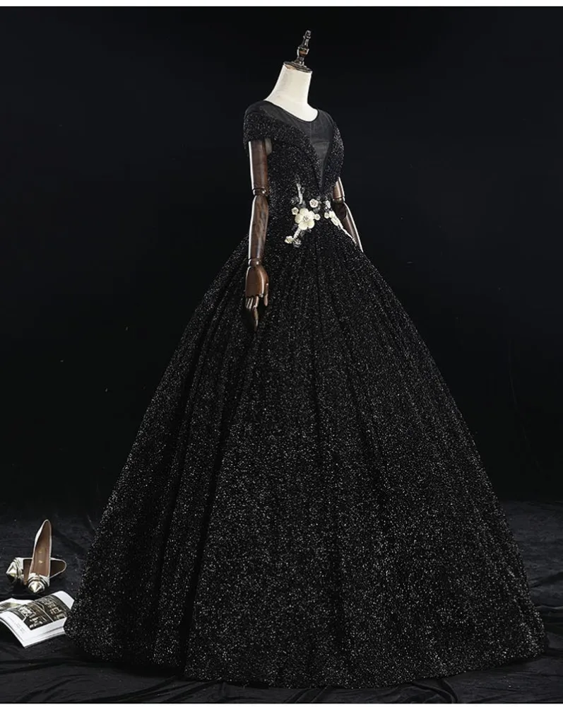 Сексуальное черное бальное платье, бальное платье vestidos De 15 Anos, недорогие милые платья 16 лет, бальное платье