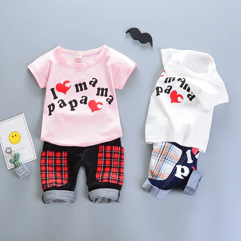 BibiCola baby boys summer clothing set cotton spring letter t-shirt+pants for infant children fashion 2pcs outfits bebe suits |