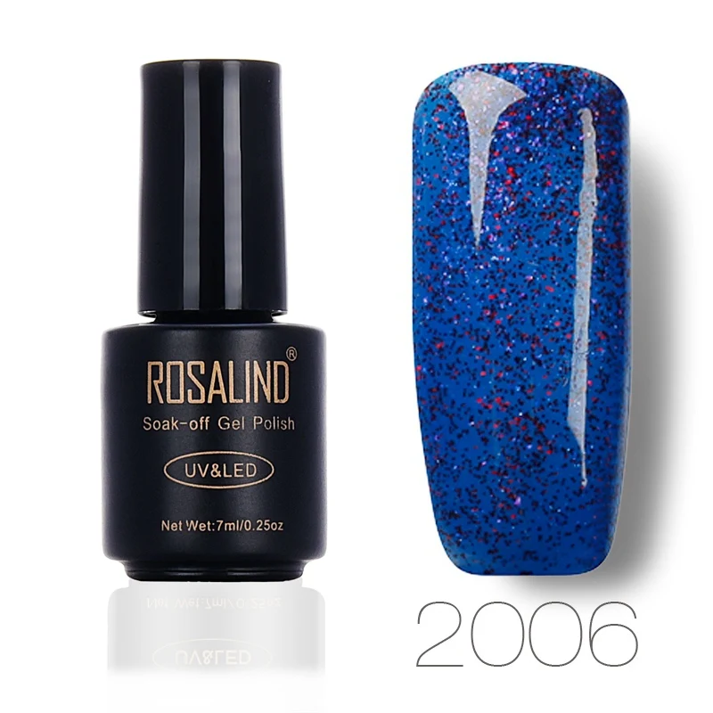 2006 ROSALIND гель 1 S желтый бриллиант 7 мл цветной гель для ногтей с блестками лак Led UV Soak-off набор для дизайна ногтей наборы Базовый Топ покрытие гель лак - Цвет: 2006