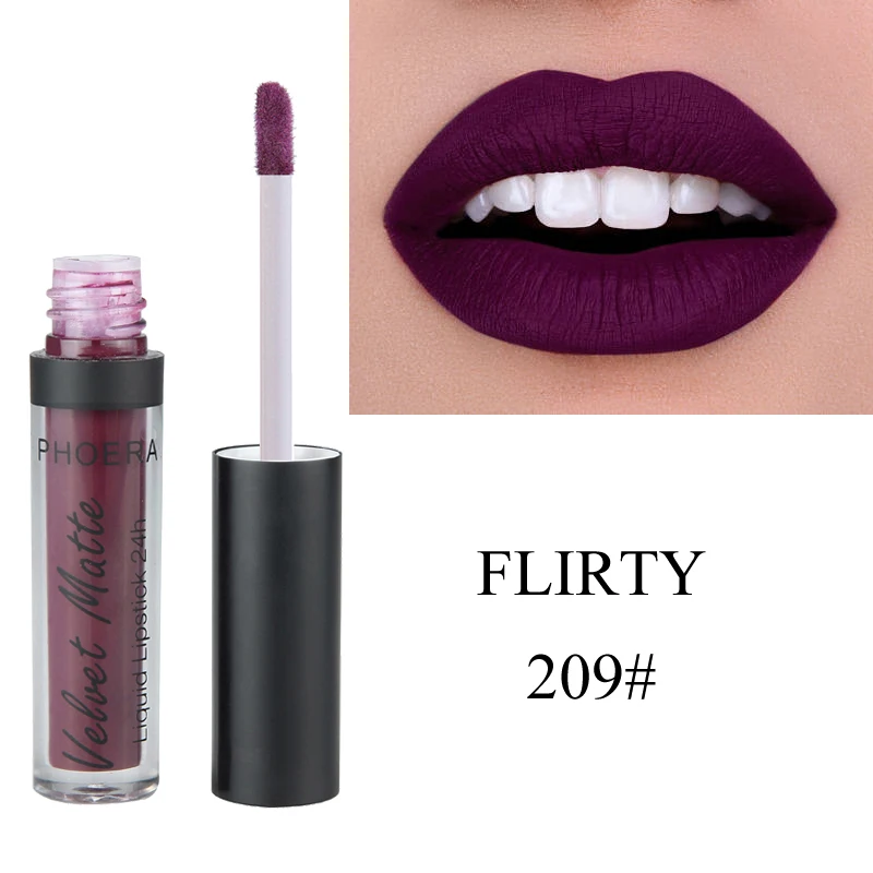 209 FLIRTY PHOERA, матовая бархатная губная помада, сексуальные румяна, натуральные, водонепроницаемые, увлажняющие, с антипригарным покрытием, блеск для губ, косметика, Сексуальный макияж, TSLM2 - Цвет: 209 FLIRTY