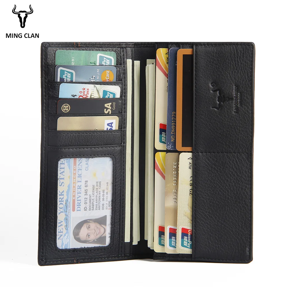 Mingclan Wallet Men Leather Wallets Business Brand Card Holder Coin Purse Men's Zipper Wallet Leather Clutch Carteira Masculina