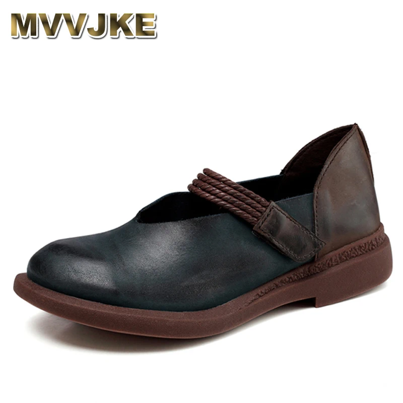 

MVVJKE 2018 новая весенняя женская обувь из натуральной кожи смешанный крючок цвета & Петля