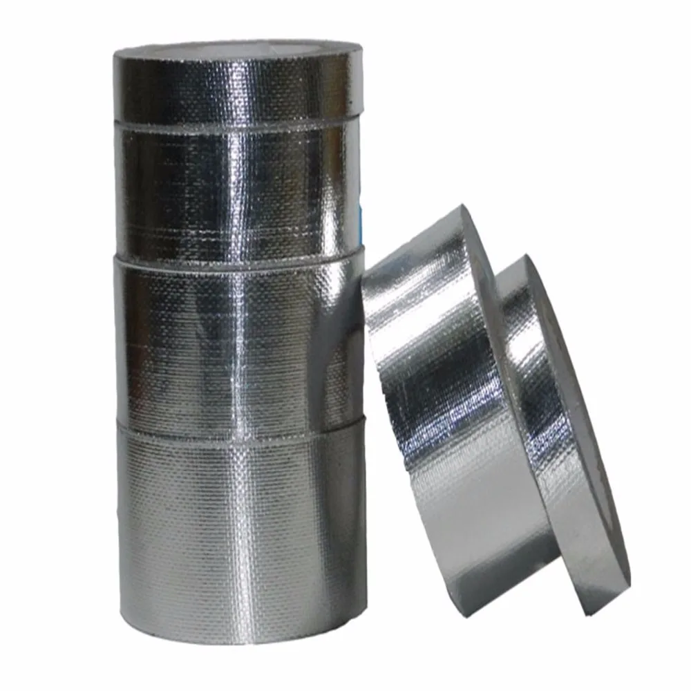 

55mmx25m Glass fiber Silver Aluminum Foil Adhesive Heating Duct Repairs Reflector Sealing Roll Tape