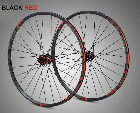 Black Red MTB колеса M920-STK275 алюминиевый горный велосипед 27,5 er колеса углерода Freehub 4 подшипника 28 отверстий плоские спицы QR колеса велосипеда - Цвет: Black Red