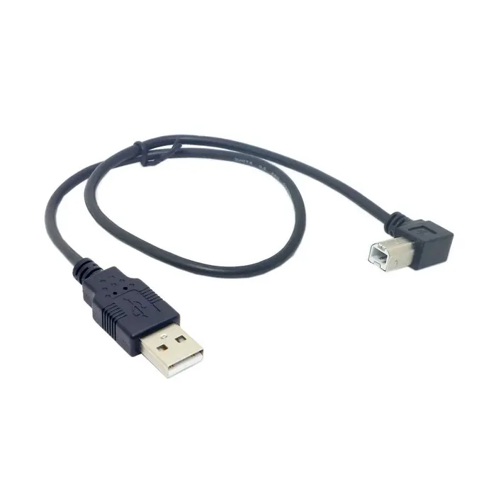 Кабель USB 2 0 A папа B левый угол 90 градусов для принтера сканера жесткого диска 50