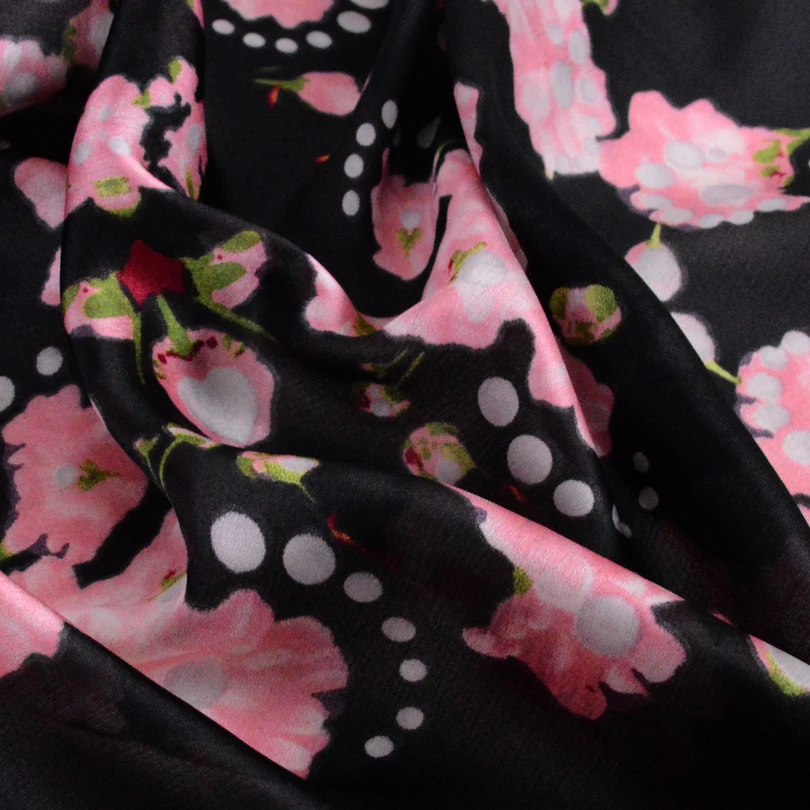 Женский шарф-платок [BYSIFA] черный или розовый из шелка квадратный шарф накидка