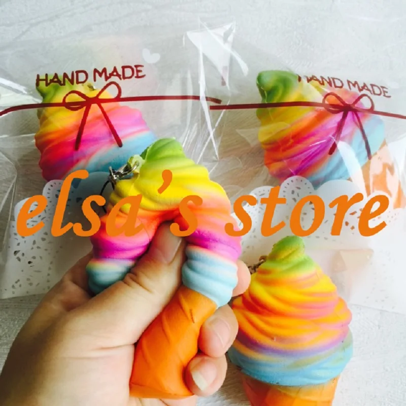 

squishy wholesale 20pcs rare squishy kawaii colorful icecream slow rising with retail package kid toys phone strap Free Shipping