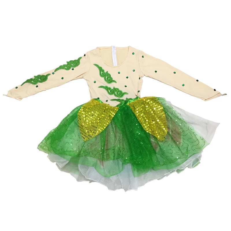 Детские танцевальные сценические коллективные костюмы для выступлений платье