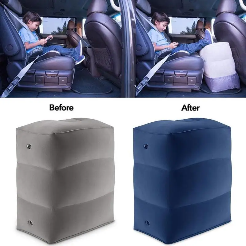 Useful Travel Inflatable Foot Rest Pillow Adjustable Height Portable Leg pad Cushion Carrying Bag Airplane for Car Office | Дом и сад
