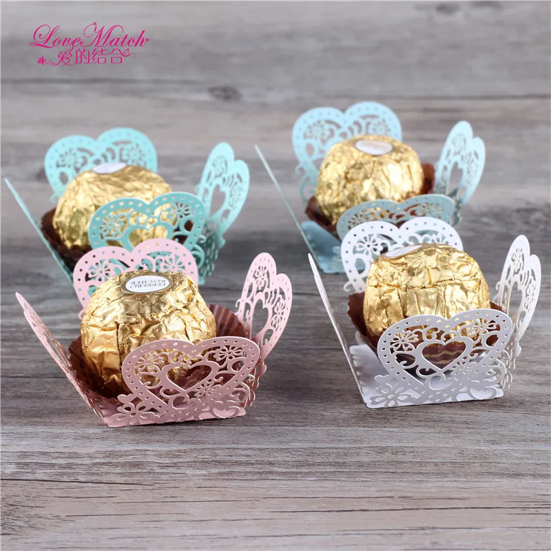 

50 Pcs Laser Cut Wedding Candy Bar Lo'v'e Design Wedding Favors And Gifts Pearl Paper Chocolate Bar Party Decoration Baby Shower
