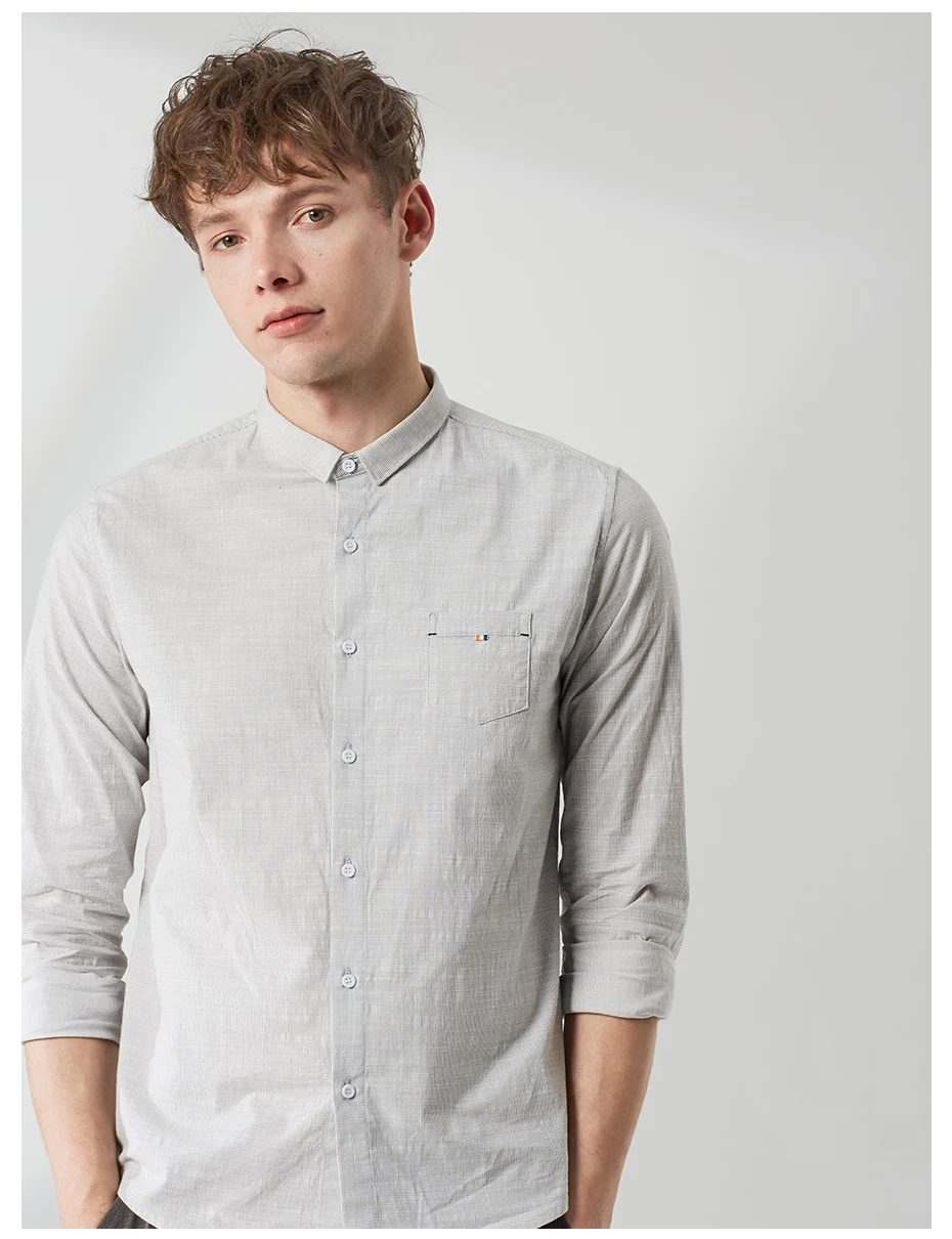 Markless Мужская Повседневная рубашка весенние рубашки с длинными рукавами camisa masculina рубашки с воротником-стойкой для мужчин CSA9518M