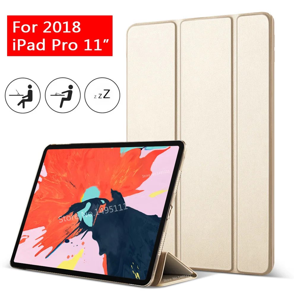 Чехол для iPad Pro 11 &quot2018 из искусственной кожи прозрачный чехол задней панели