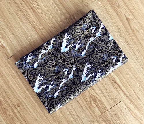 black Лоскутное изделие из хлопчатобумажной ткани DIY ткани волны вишневого цвета бронзированные ткани S97 - Цвет: black