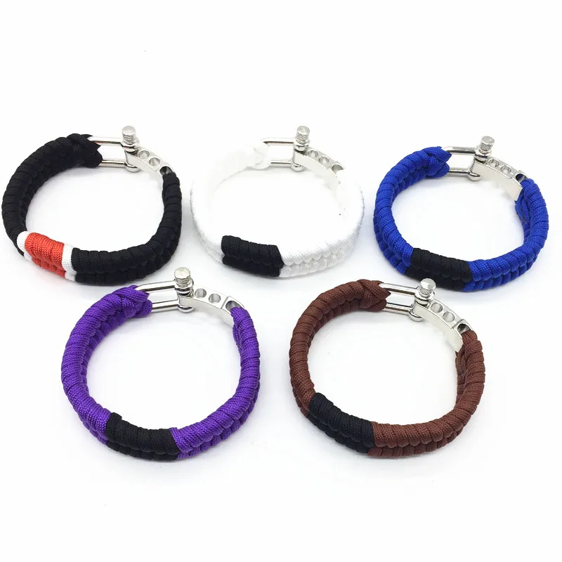 Новый стиль регулируемая скоба бразильский браслет jiu jitsu paracord из ленты для