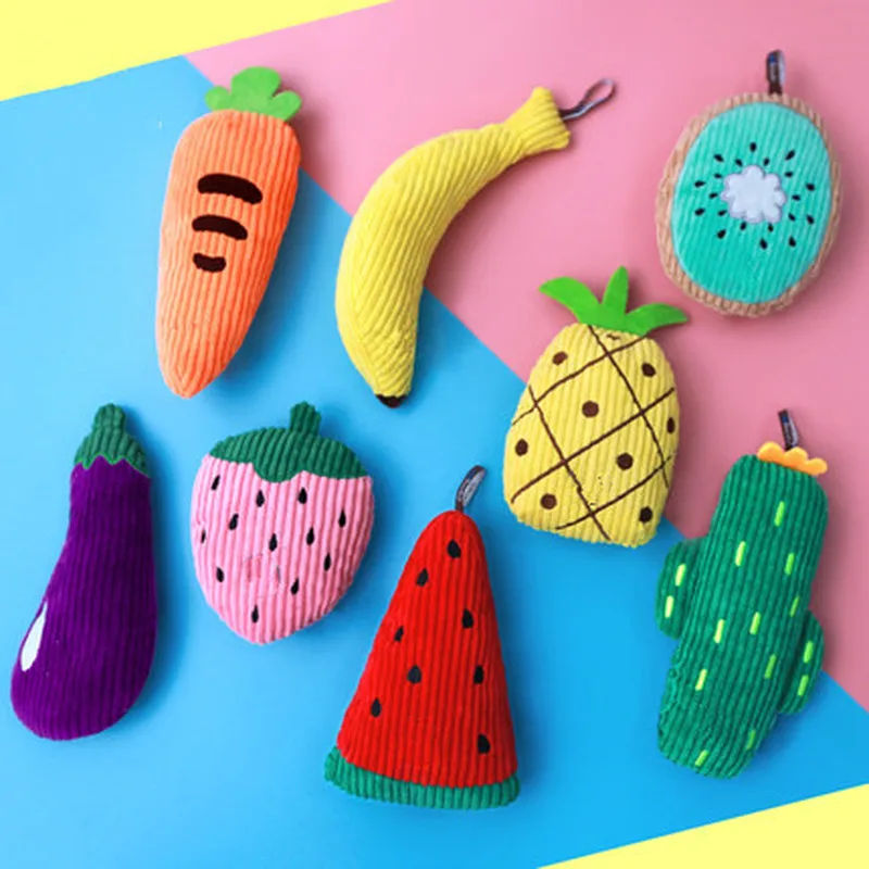 Игрушка для собак плюшевый звук фруктов овощей кормления жевательные игрушки