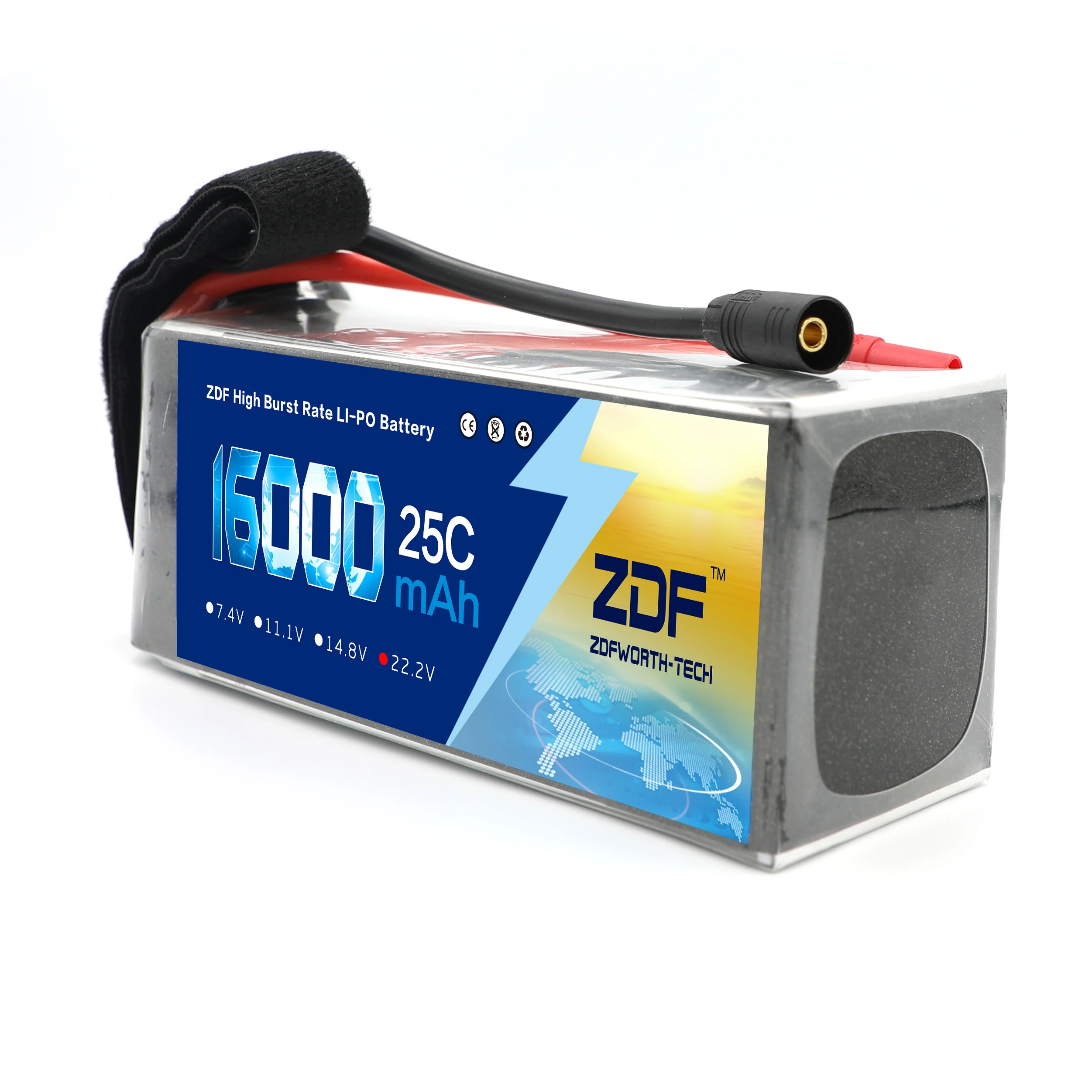 Аккумулятор ZDF LiPo 6S 22 2 в 16000 мАч 25C для радиоуправляемого вертолета дрона