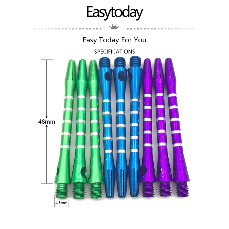 Easytoday 18 шт./компл. Дротика s валы аксессуары Шесть цветов Алюминиевый винт дротика