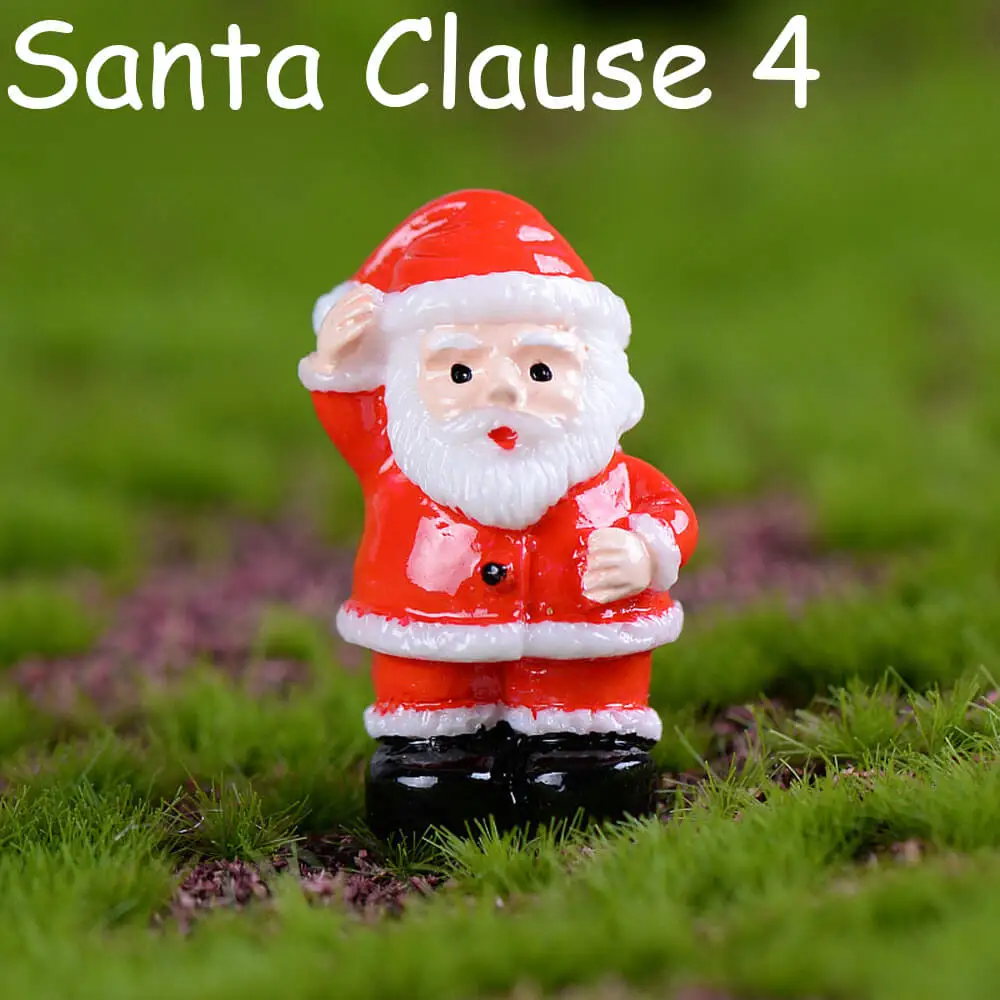santa clause 4 1 шт. миниатюрная Рождественская елка Санта Клаус Снеговики Подарочная коробка Террариум аксессуары Волшебные садовые фигурки мультфильм кукла украшения - Цвет: santa clause 4