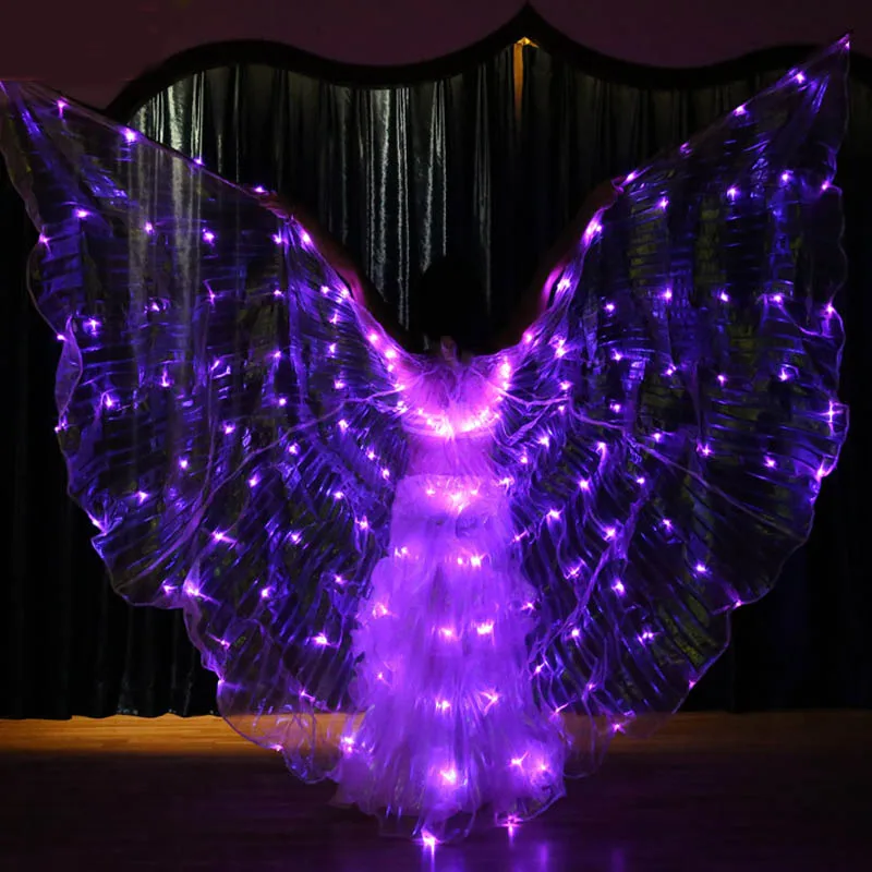 Новый мигает 6 Цвета разнообразные танец живота LED крылья бабочки R костюмы