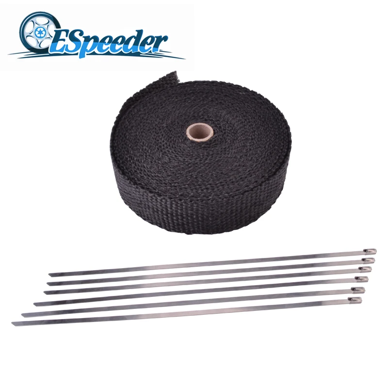 ESPEEDER 2 &quotX 50 футов Заголовок выхлопной трубы жаростойкая Стекловолоконная