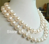 factory price 10mm white shell imitation pearl round beads jewelry making rope chain necklace free shipping 36inch my2020