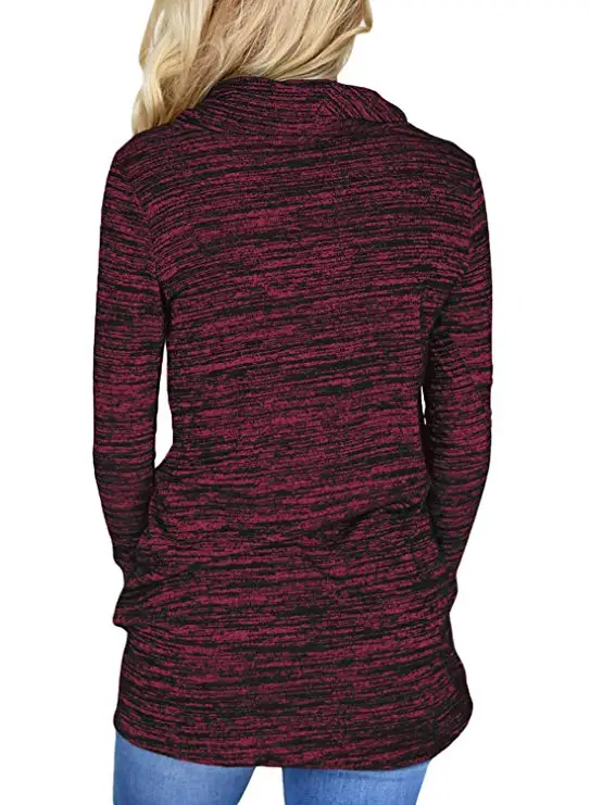XUANSHOW sudaderas mujer осенние модные женские толстовки с длинным рукавом и воротником-хомутом, тонкий однотонный топ с карманом, женские пуловеры