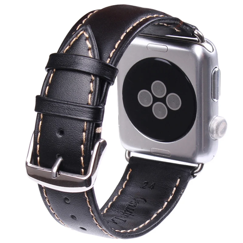 Черные темно-коричневые Ремешки для наручных часов Iwatch Apple Watch ремешок из