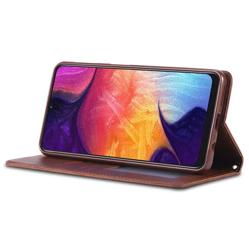 Хороший Винтажный чехол из искусственной кожи для samsung Galaxy A70 A 10 20 30 40 50 60 80 S из искусственной кожи+ мягкий цветной ТПУ чехол-книжка с подставкой