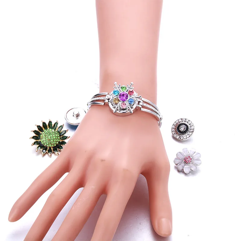 Boom Life Snap Jewelry Metal Bracelet Bangle Rhinestone Fit 18mm 20mm Snaps Button For Women | Украшения и аксессуары