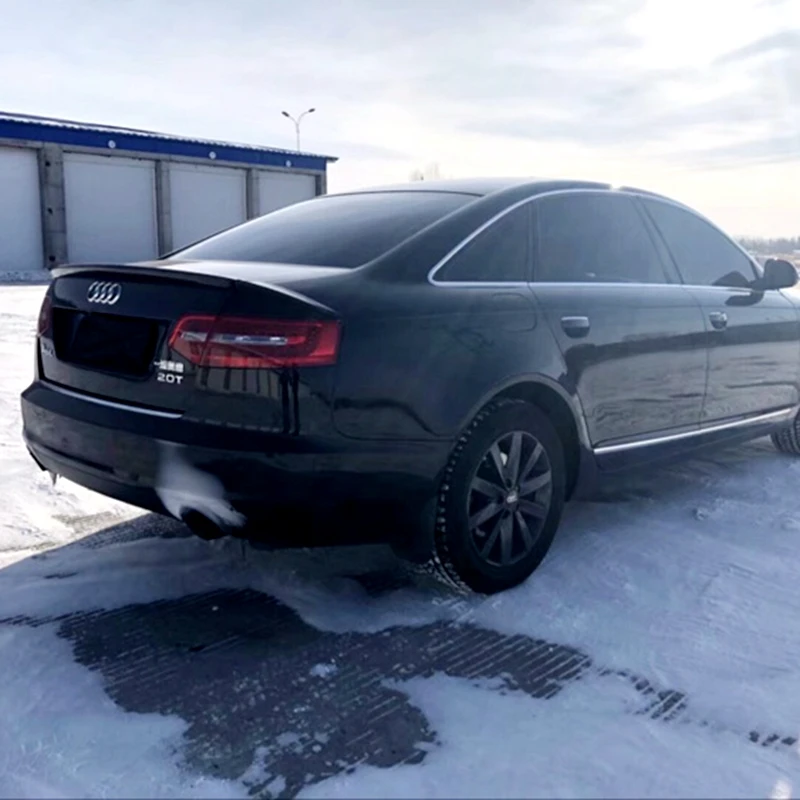 Для Audi A6 C6 2005-2012 задний спойлер 3 шт./компл. PU Материал грунтовка Цвет автомобильное украшение в виде хвостового крыла багажник спойлер для AUDI A6 C6