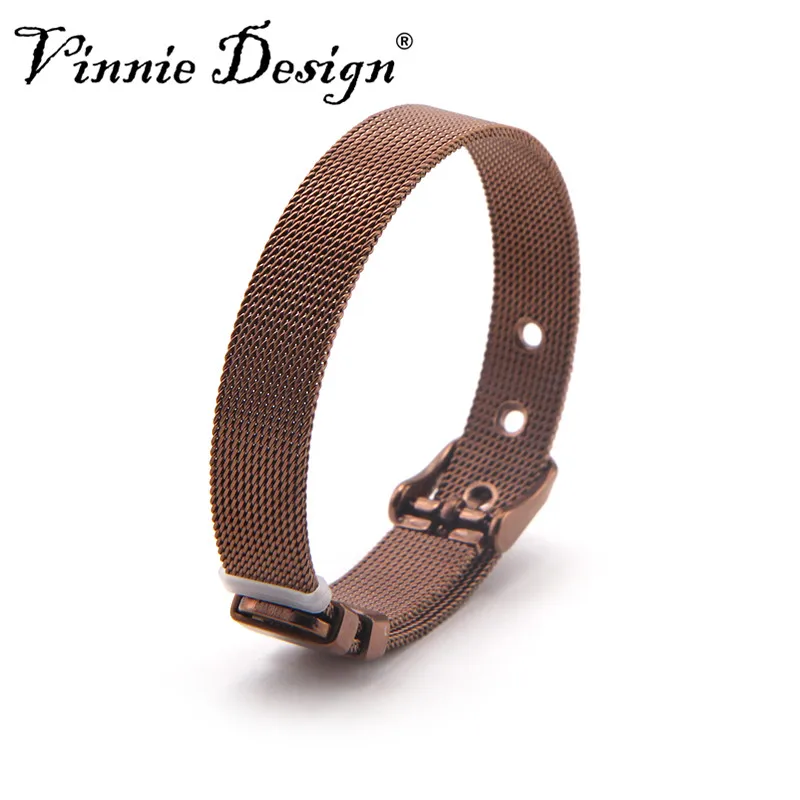 Vinnie Design Новый сетчатый Браслет из нержавеющей стали брендовые скользящие шармы