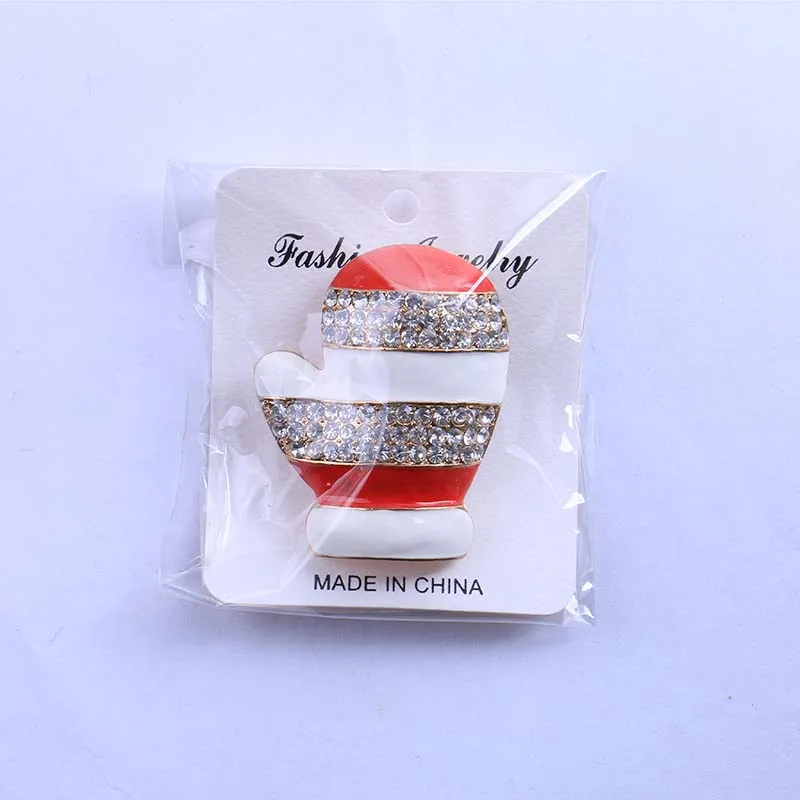 Креативные Мультяшные броши перчатки милые рождественские брошь со стразами