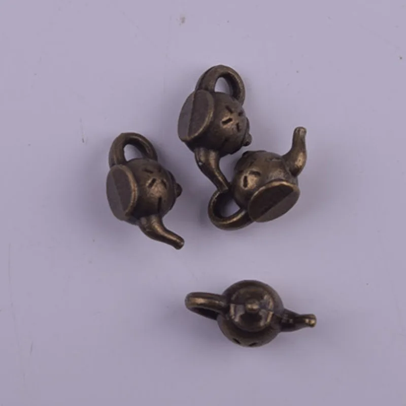 50 шт./лот античная бронза чайник Талисманы Подвески выводы ювелирных изделий