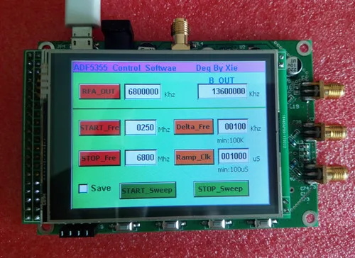 Adf5355 цветной сенсорный экран модуль Частота развертки источник сигнала vco микроволновая печь синтезатор частоты PLL