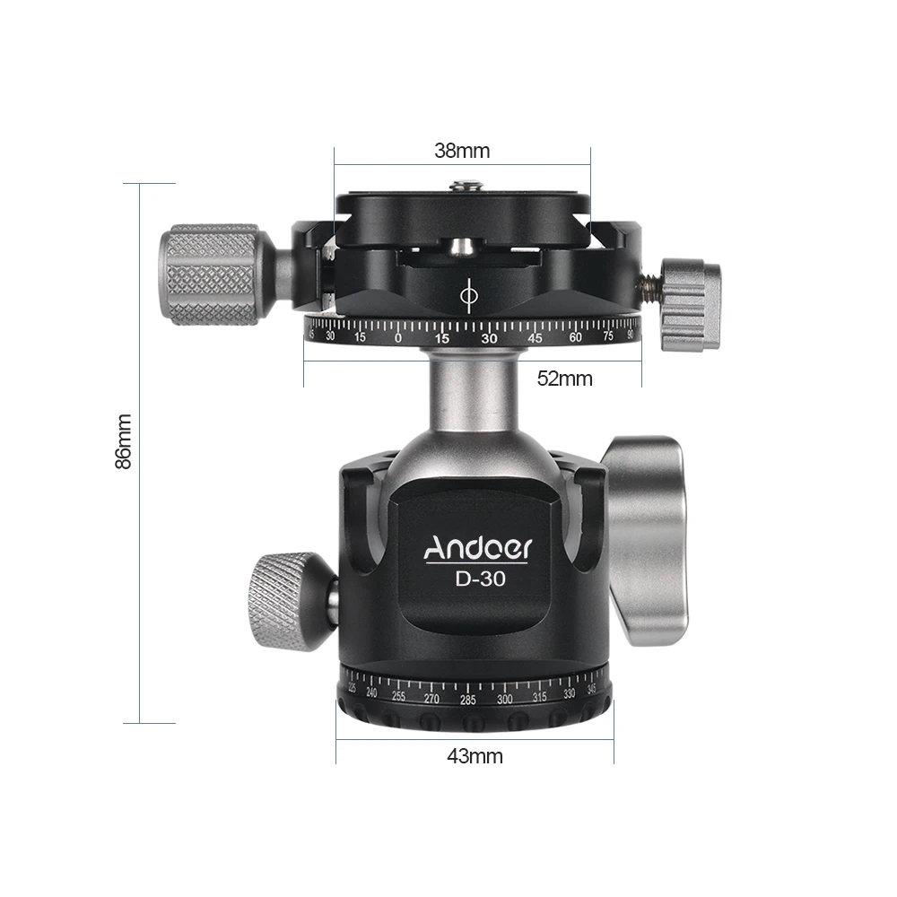 Andoer D 30 профессиональный двойной панорамная головка CNC подвергая механической