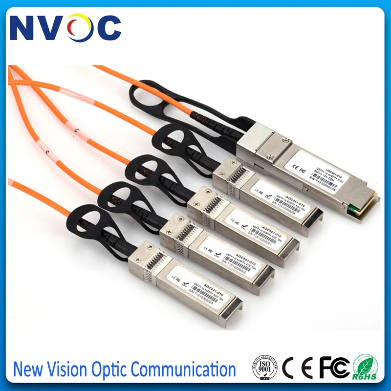 40G QSFP + до 4 * SFP 20 м (60 футов) OM2 активный оптический кабель 4x10G прорыв кабель|Детали