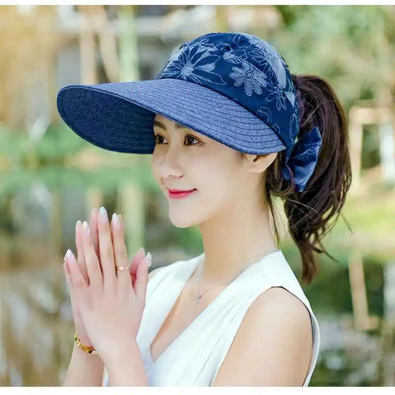 MYZOPER 2019 модная новинка козырек Пустая Шляпа с принтом летняя шляпа складная