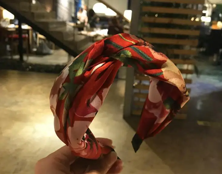 color 3 wine red Богемная Цветочная головная повязка с принтом крест для женщин головной убор ободок широкий для взрослых праздник украшение ободок для волос для девочек обруч для волос - Цвет: color 3 wine red