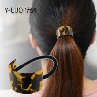 women hair accessories top quality new fashion korean elastic hair band leopard acetate ponytail holder for girls