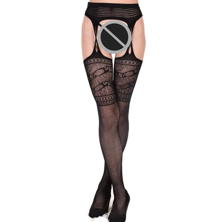 2018 ажурные колготки кружевные пикантные женские чулки высокие сетчатые с