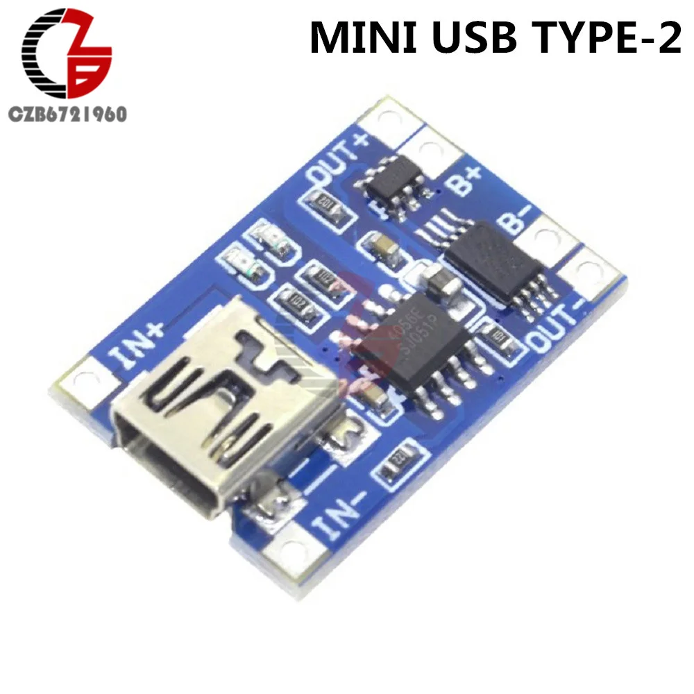Mini USB V2 5 шт. тип-c Micro Mini USB TP4056 модуль зарядного устройства литиевой батареи 5В 1А 18650 Защитная плата для мобильных устройств - Цвет: Mini USB V2