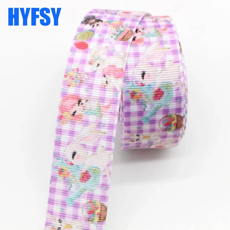 Продукт 22 25 мм пасхальное яйцо кролик мультфильм лента 10 ярдов DIY ручной работы Материал Подарочная упаковка бант одежда материал корсаж - Цвет: 25mm
