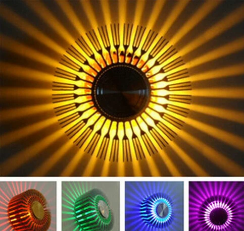 AC85-265V Sunflower Led Wall Lamp 3W Modern Lighting Sconce Indoor Decoration Light For KTV Karaoke Bar Restaurant Coffee Shop