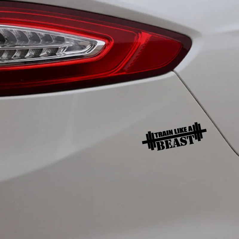 YJZT 15.3CM*4.9CM TRAIN LIKE A BEAST VINYL DECAL CAR STICKER Black/Silver C3-1799 | Автомобили и мотоциклы