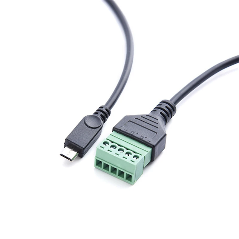 1 шт. фута 5 штырьков Micro USB 2 0 штекер штифтов винт с защитой без клемм адаптер