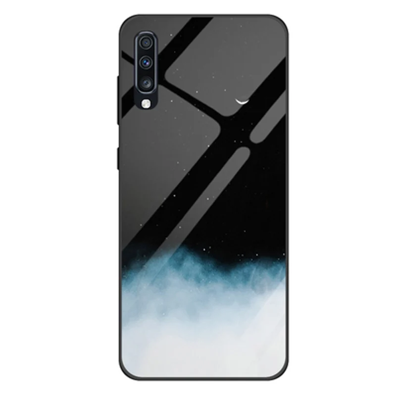 Чехол из закаленного стекла для samsung Galaxy A70, силиконовая Мягкая задняя крышка для samsung Galaxy A 70, мультяшный узор, чехол для телефона A7050