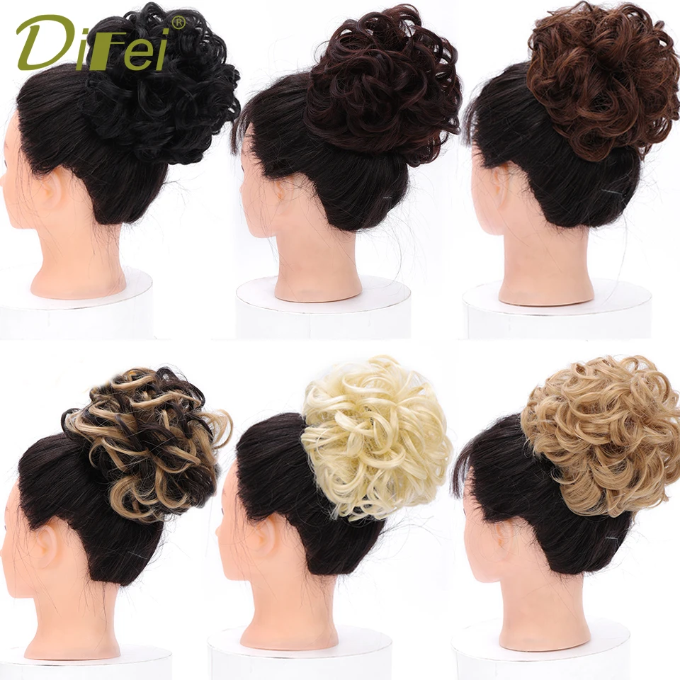 Женские вьющиеся шиньоны Эластичные Синтетические волосы для наращивания лента